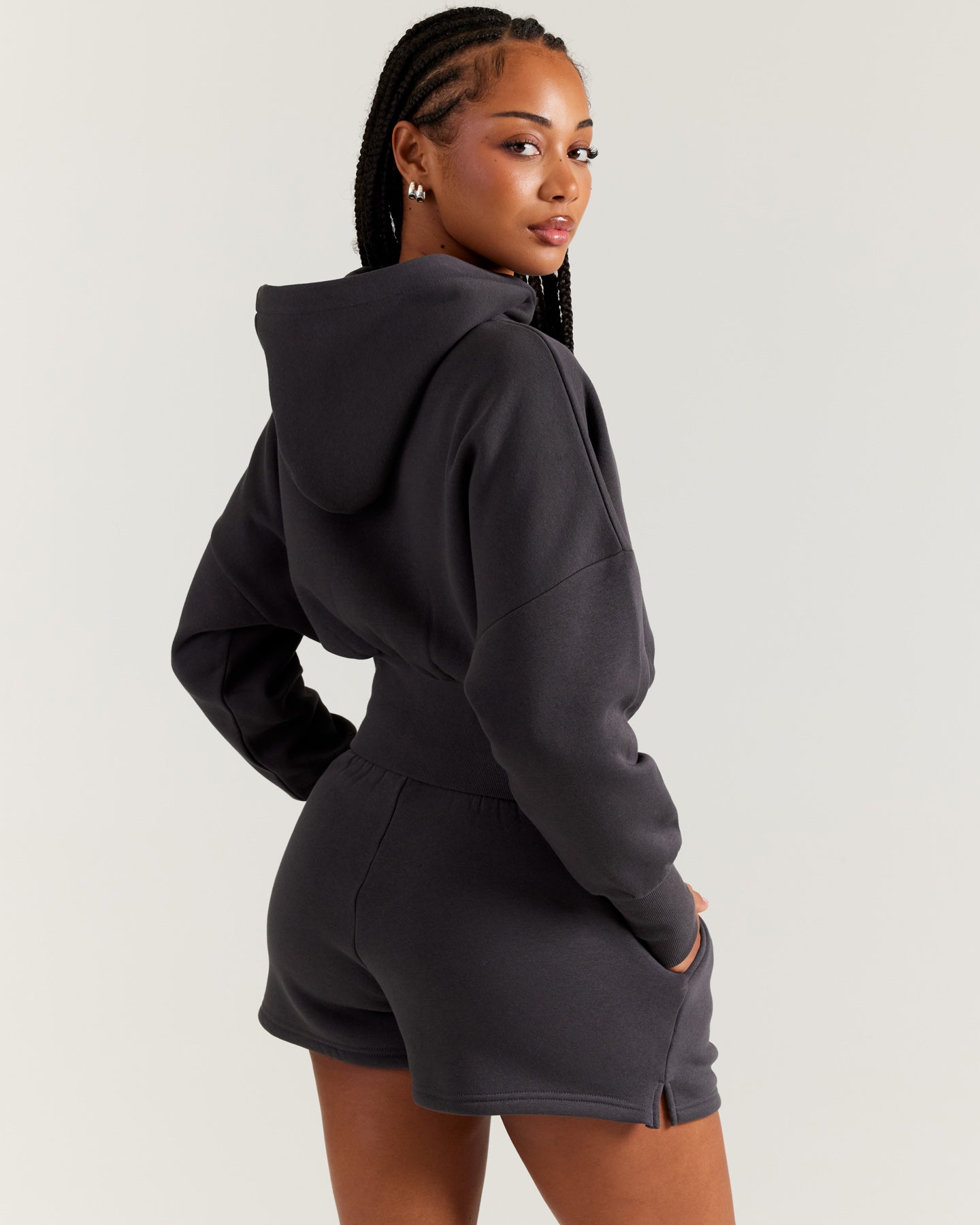 Omni Zip Through Hoodie - Charcoal