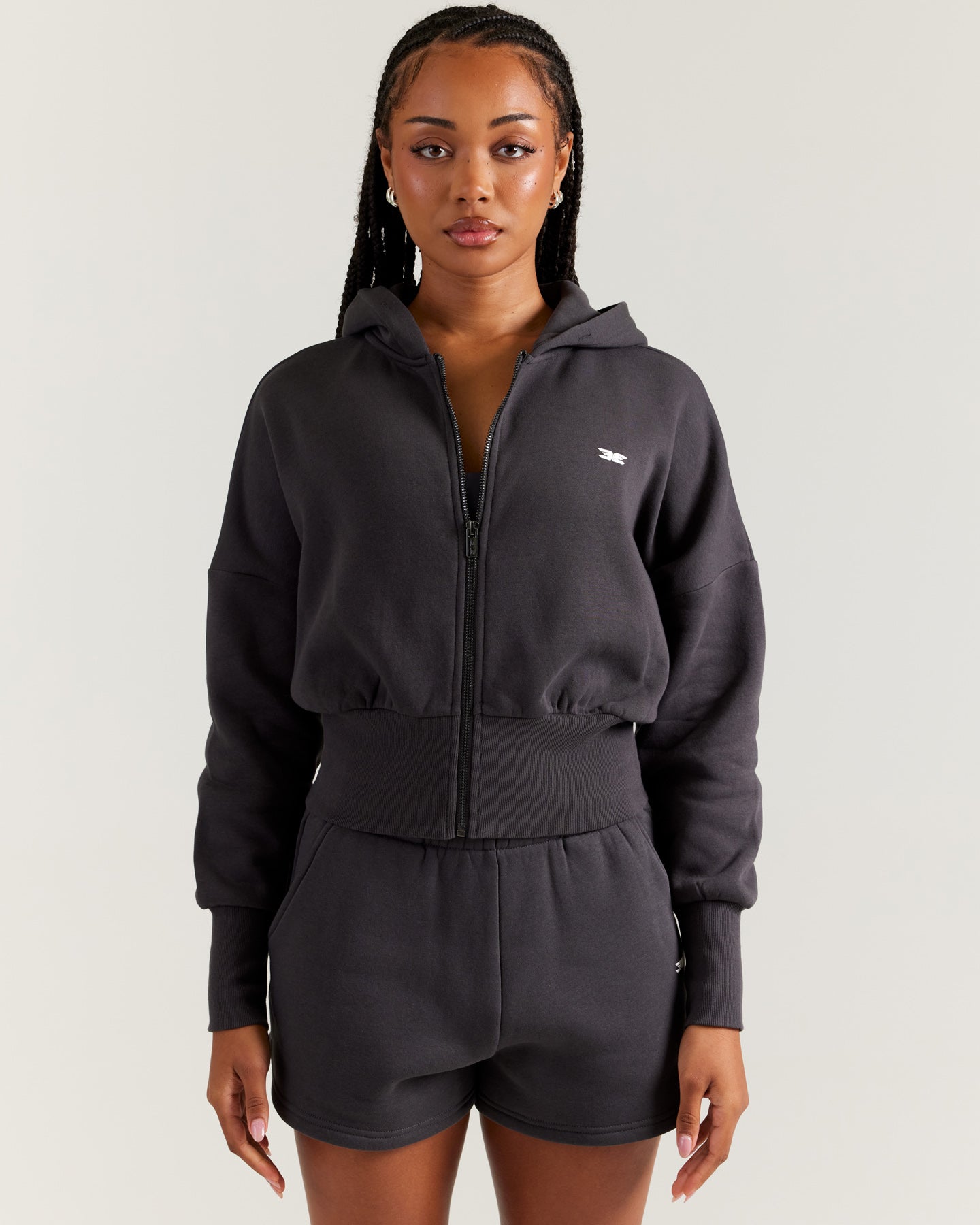 Omni Zip Through Hoodie - Charcoal