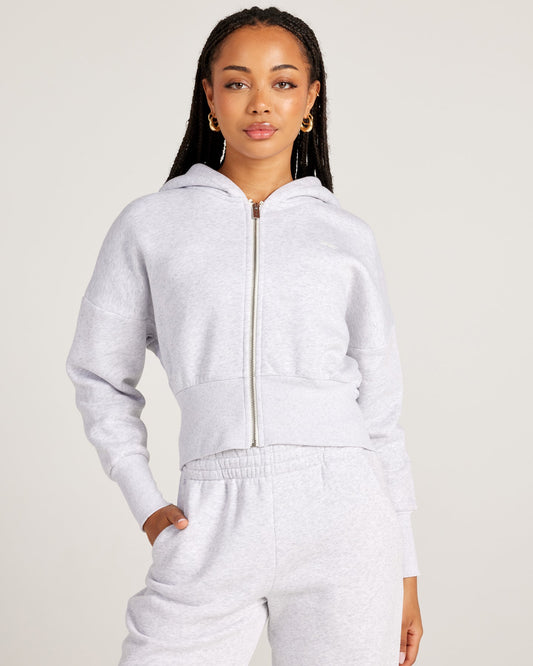 Omni Zip Through Hoodie - Grey Marle/Grey Marle